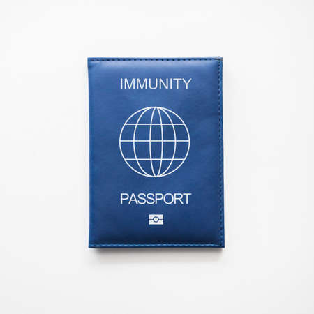 immunity passport on white backgroundの写真素材