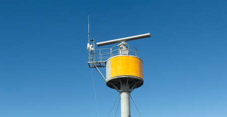 radar of vessel traffic control system on blue sky