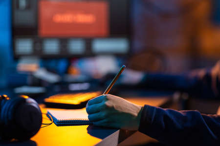 hacker using computer virus for cyber attackの写真素材