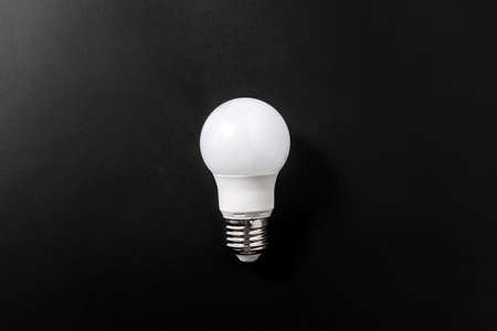 close up of lightbulb on black backgroundの写真素材