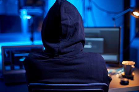hacker using computer virus for cyber attack
