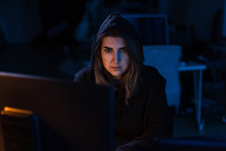 hacker using computer virus for cyber attack