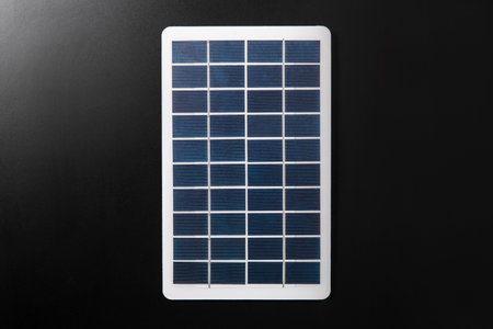 close up of solar battery on black backgroundの写真素材