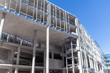modern building construction over blue sky