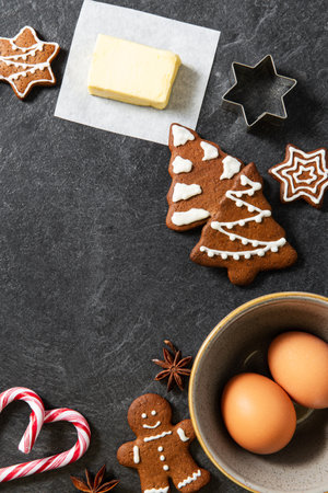 close up of gingerbread cooking ingredients