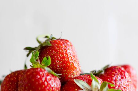 fresh sweet strawberry's in glass close up