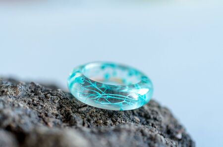 Gentle handmade ring. Simple design bijouterie. Craft conceptの写真素材