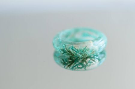 Gentle handmade ring. Simple design bijouterie. Craft conceptの写真素材