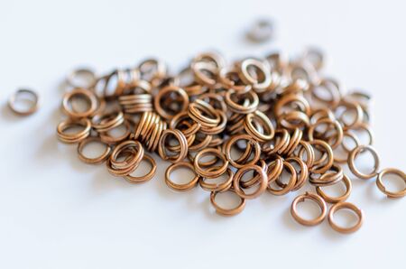 Jewelry findings connecting double rings, handmade craft concept