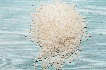 raw white rice close-up, healthy eating concept, food background.の写真素材
