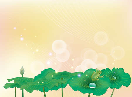 Background Collection Vol.01_Flowers and frogsのイラスト素材