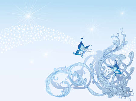 Background Collection Vol.01_ Ivy and butterflyのイラスト素材