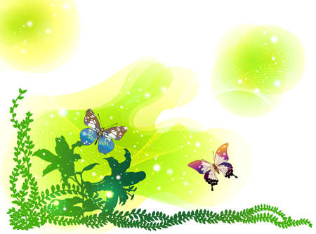 Background Collection Vol.01_Butterflies fly through the foresのイラスト素材
