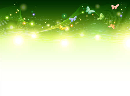 Background Collection Vol.01_A butterfly fills a flower gardenのイラスト素材