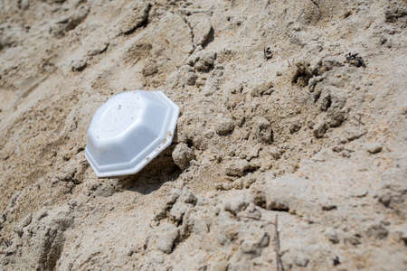 Garbage on the dirty beachの写真素材