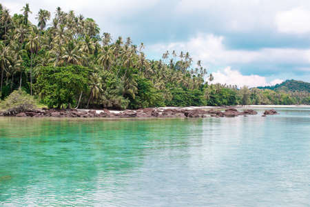 Landscape of tranquil island koh mak thailandの写真素材