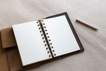 Blank Notepad and Pencilの写真素材