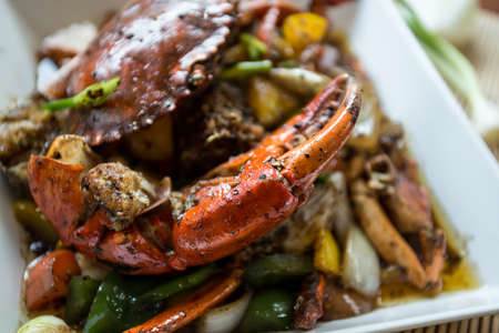 fried crab with black pepper selective focusの写真素材