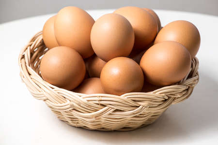 Eggs in basketの写真素材