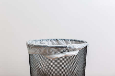 Empty trash with a plastic bagの写真素材