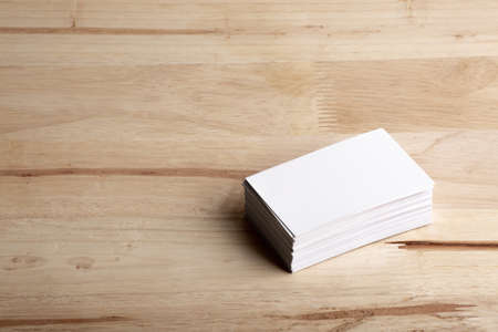Empty Business Cards on wood