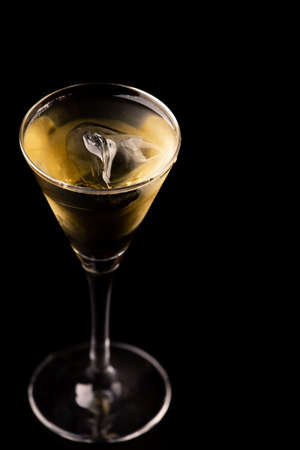 alcohol drinks on a dark background such as beer wine champagne wishkey cocktail