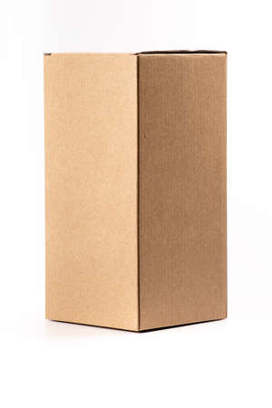 blank label cardboard box  on white background