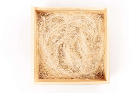 Straw in high quality very Delicate Wooden boxの写真素材
