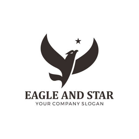 Flying eagle with star icon designのイラスト素材