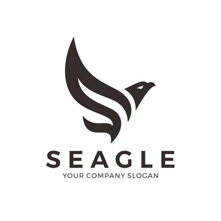 Abstract eagle icon with letter S
