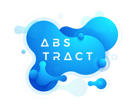 Fluid, liquid design collection. Trendy liquid gradient design elements. Abstract blue liquid backgroundのイラスト素材