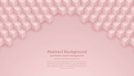 Abstract rose gold, pink texture background with hexagon shapes. 3D vector background can be used for posters, cover, flyer, background for your advertising and others.のイラスト素材