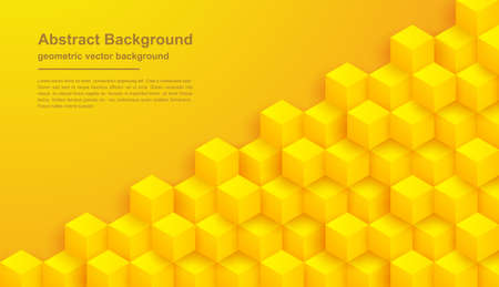 Abstract yellow and orange texture background with hexagon shapes. 3D vector background can be used for posters, cover, flyer, background for your advertising and others.のイラスト素材