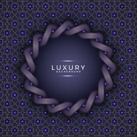 Geometry background with a combination of modern purple and black ornaments with empty space in the middle for your text. Eps10 vector background.のイラスト素材