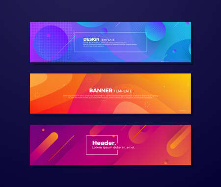 Dynamic abstract fluid backgrounds with different concepts and colors for your design elements such as web banners, posters, promotion, web pages, headers, covers, advertising and otherのイラスト素材