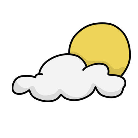 Sun and Cloudのイラスト素材
