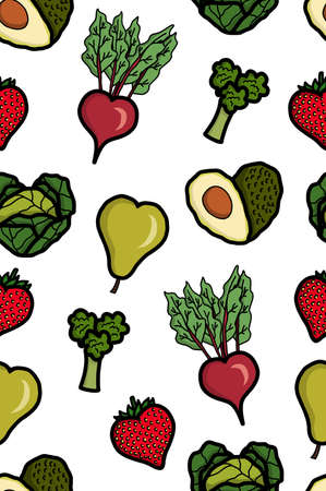 Heart shaped fruit and vegetablesの写真素材