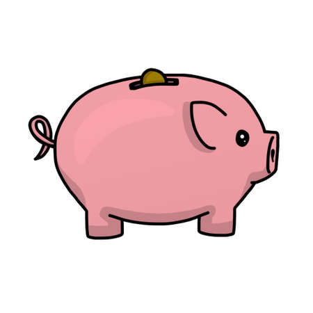 Piggy bank isolated on whiteのイラスト素材