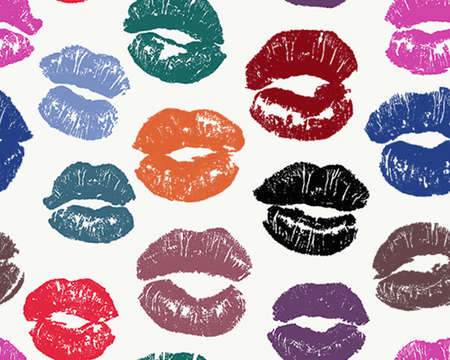 Kissing Lips Repeat Seamless Patternのイラスト素材