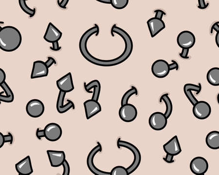 Piercing Repeat Seamless Patternのイラスト素材