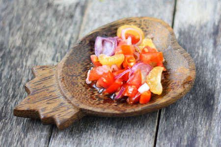 Tomato and calamansi saladの写真素材