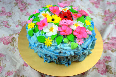 Tropical theme cakeの写真素材