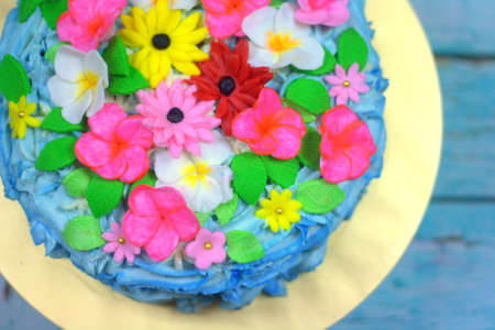 Tropical theme cakeの写真素材