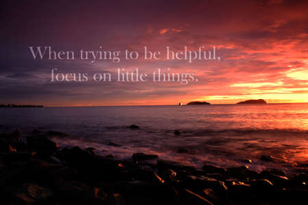 Positve saying and motivation. Sunset backgroundの写真素材