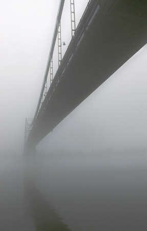 bridge in fogの写真素材