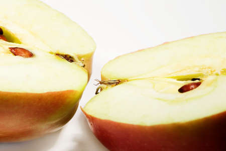 Red apple. Macro.の写真素材