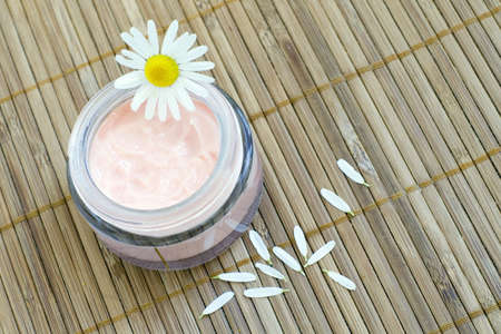 Chamomile and face cream by color of rose - natural body-careの写真素材