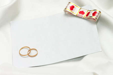 wedding invitation on the white backgroundの写真素材