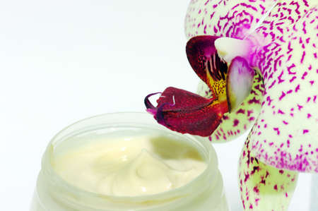 cream with orchids. Spa conceptの写真素材