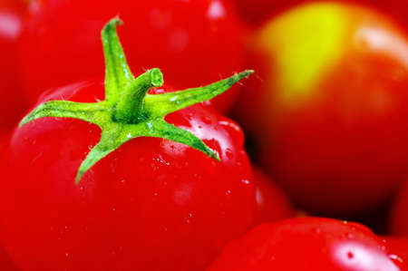 red tomatoes cherry. Cherry tomatoes close-up.の写真素材
